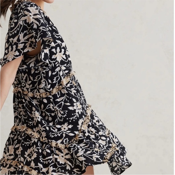 By Anthropologie Robin Tiered Mini Dress size Large - Picture 4 of 12